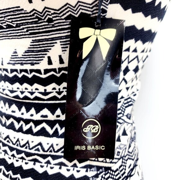 Tribal Print Sleeveless Midi Dress With Mesh Panel Detail Size S - Picture 8 of 13